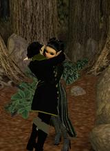 a welcoming hug - Lessien has not seen Sain for so long it is good to have a dear friend back