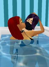 Kroe & Xaria - Me and Xaria in the hot tub, when the camera flashed my eyes dimmed down, I didn't know it was gonna happen, I got scareded 