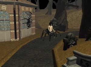 Gloomy Boy rides an overgrown Wolf Spider in the Park - 