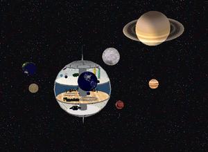 Planets + moons I have made - I have a bunch of rotating planets and moons you can purchase in my catalog.    Thanks iddybiddyone for the Saturn model.