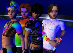  - I forgot who rainbow skin guy is XD but don't Donnie, me and Justin look hot!